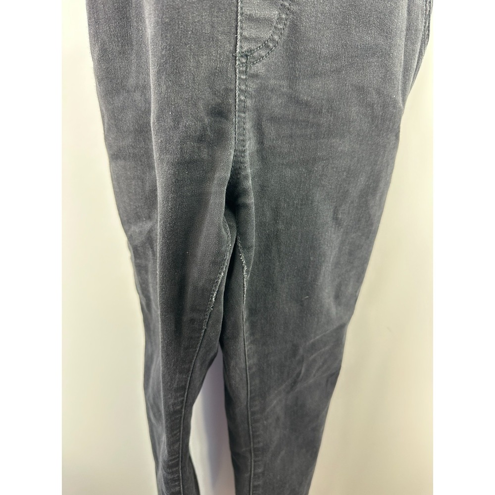 Free People Washed Black Denim Overalls One-Piece Size 28 Strappy Faded Pockets - Picture 8 of 16